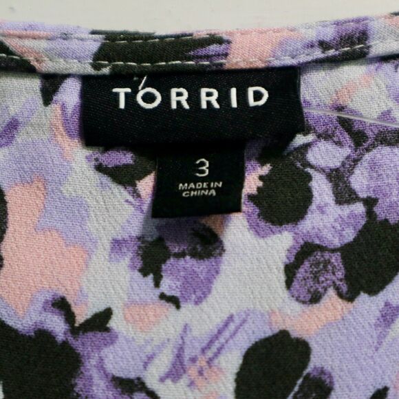 Torrid Size 3X Rayon Crepe Metal Tank Camo Wash Leopard Purple - Picture 9 of 11